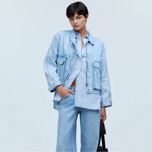 Madewell Denim Cropped Cargo Jacket in‎ Kirkham Wash Women’s XXS